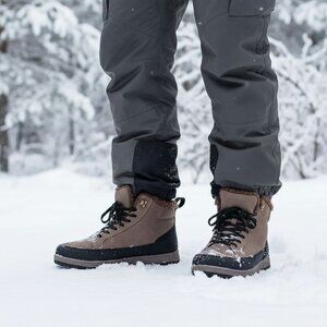 New Weatherproof 9 Men Winter Boots Logjam Shearling Lace-up Outdoor Snow Shoes